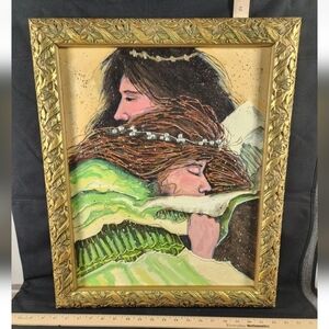 Modern Oil On Board Painting Signed Nolle "Lover's Embrace"